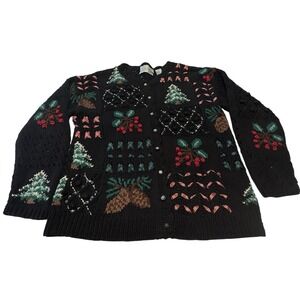 Portraits Northern Isles Knitted By Hand Vintage Knit‎ Sweater Medium Christmas